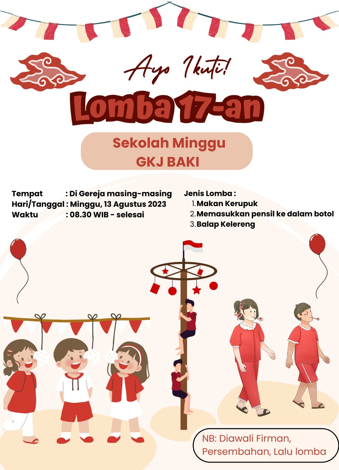 Lomba 17-an Sekolah Minggu GKJ Baki Tahun 2023, gereja kristen jawa, gkj, gkj baki, gereja kristen jawa baki, baki, sukoharjo, gkj klasis sukoharjo, klasis sukoharjo, klasis, sinode gkj, sinode 